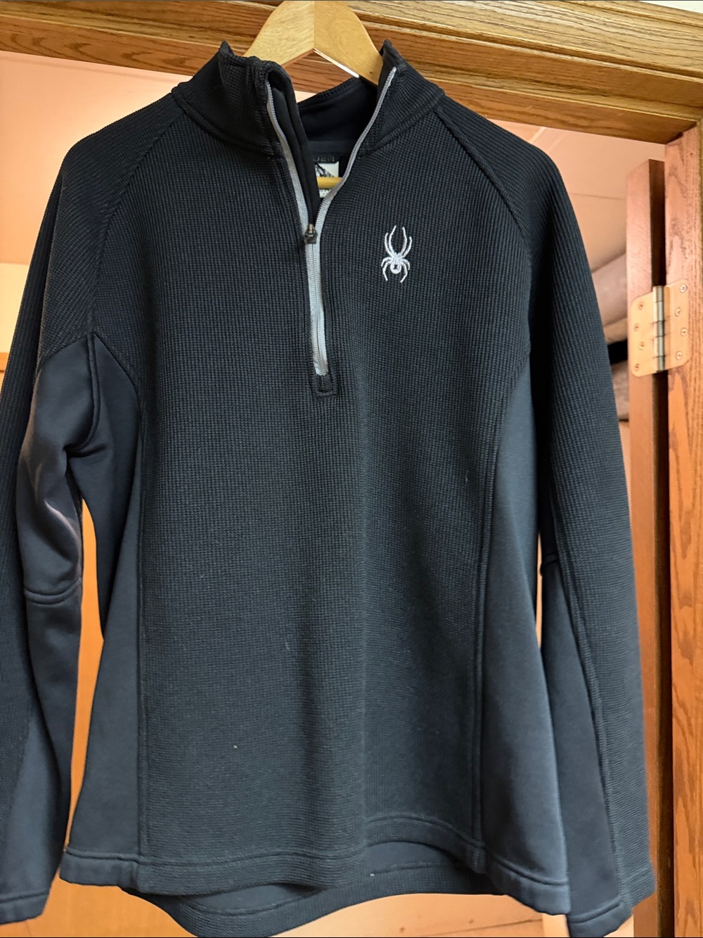 Spyder Black Half-Zip Performance Jacket with White Logo